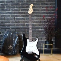 SX ED1/BK elektrische gitaar met gitaartas - beginners