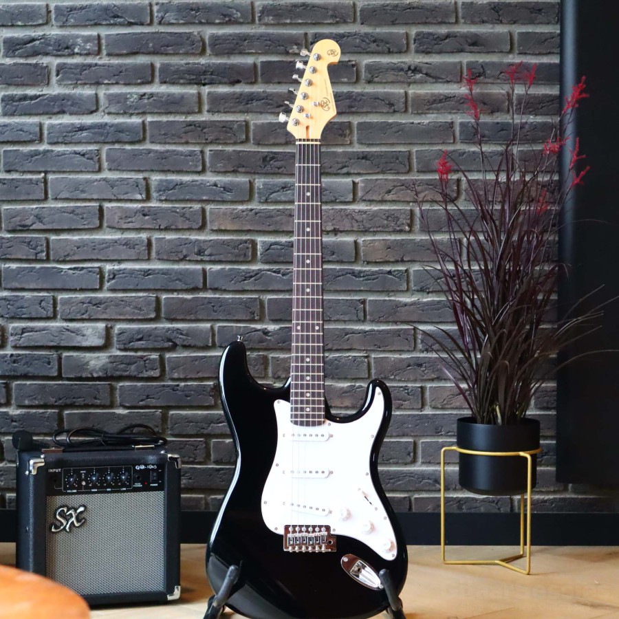 SX SE1SK-BK elektrische gitaar pakket met versterker - beginners