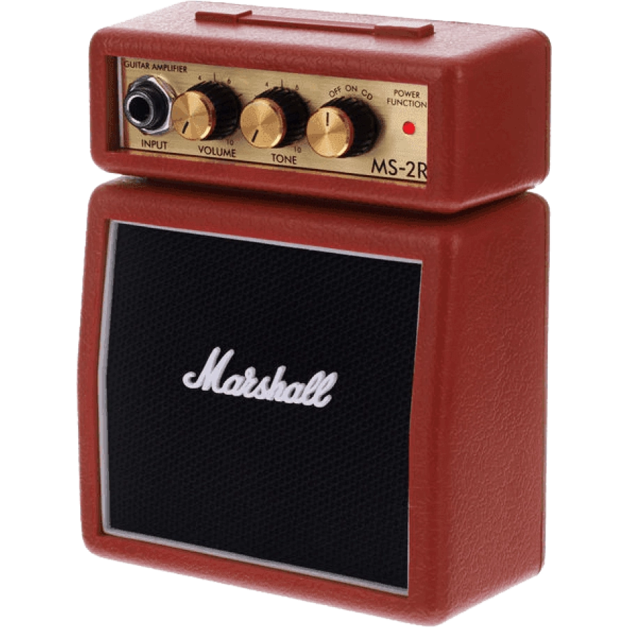 Marshall MS2R 1w mini batterij gitaarversterker rood