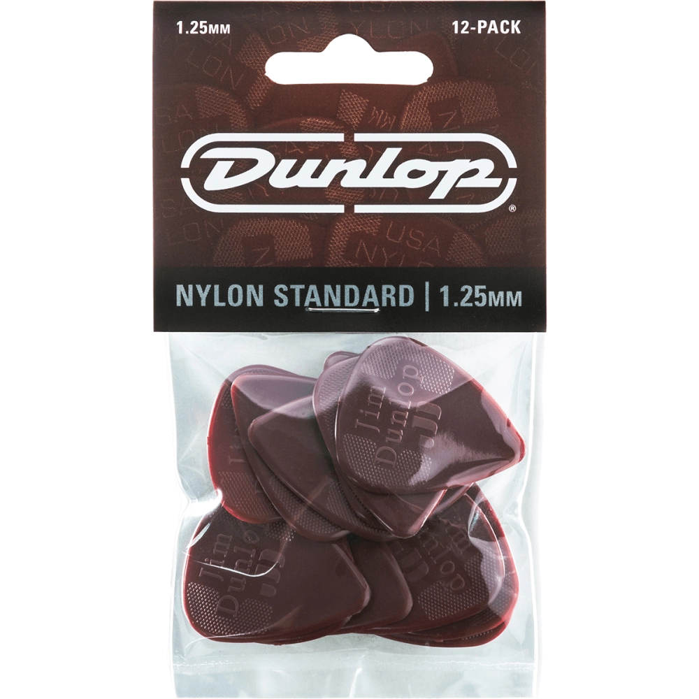 Dunlop plectrums nylon standard 1,25 mm, player's pack de 12