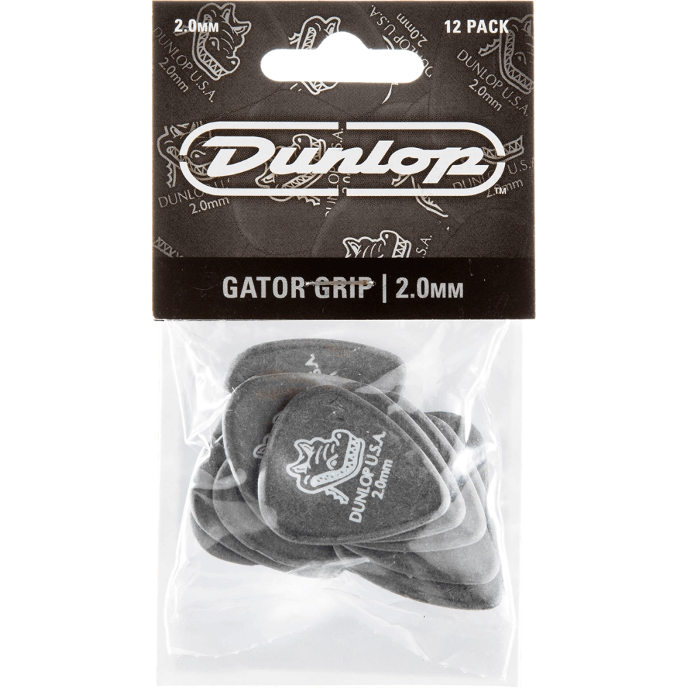 Dunlop plectrums gator grip 2,00mm zakje met 12