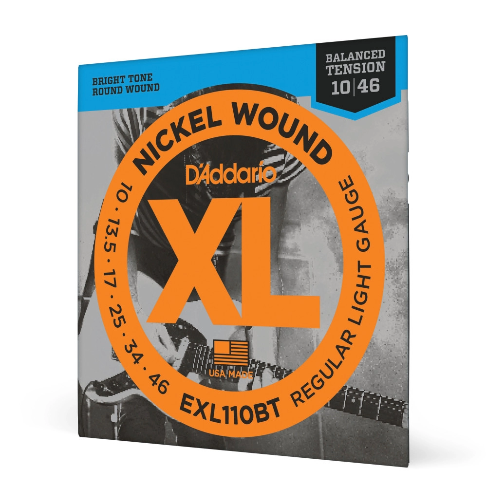 D'Addario EXL110BT Nickel Wound Electric Guitar Strings, Balanced Tension Regular Light, 10-46