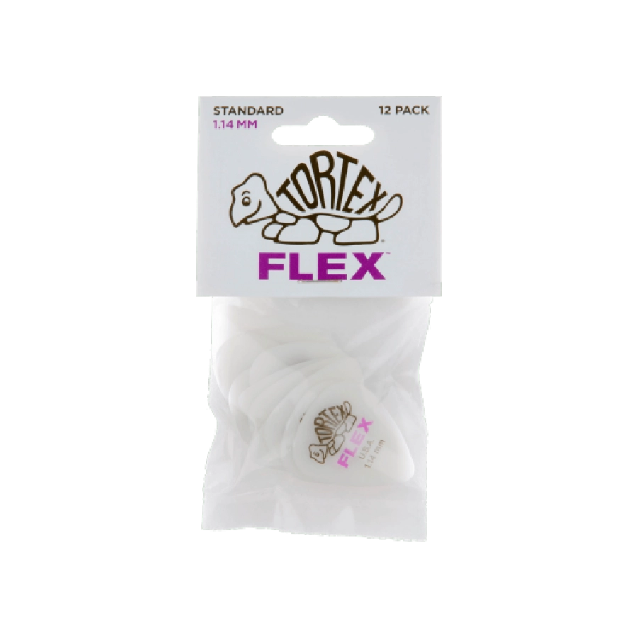 Dunlop plectrums tortex flex 1,14mm sachet de 12