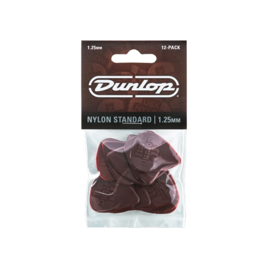 Dunlop plectrums nylon standard 1,25 mm, player's pack de 12