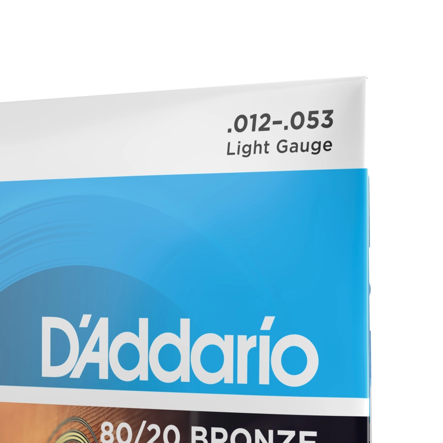 D'Addario EJ11 80/20 Bronze Acoustic Guitar Strings, Light, 12-53