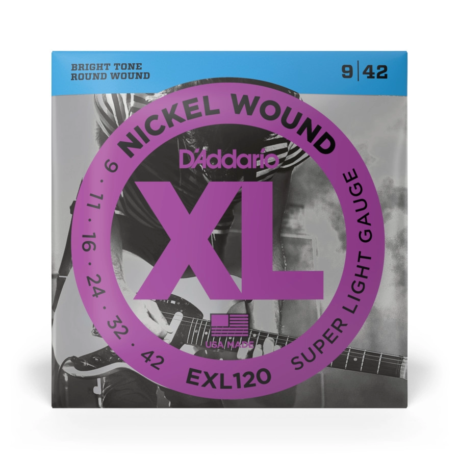 D'Addario EXL120 Nickel Wound Electric Guitar Strings, Super-Light, 09-42