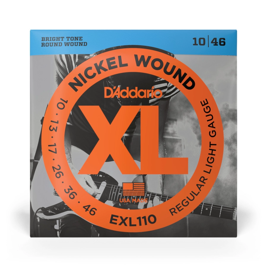 D'Addario EXL110 Nickel Wound Electric Guitar Strings, Regular Light, 10-46